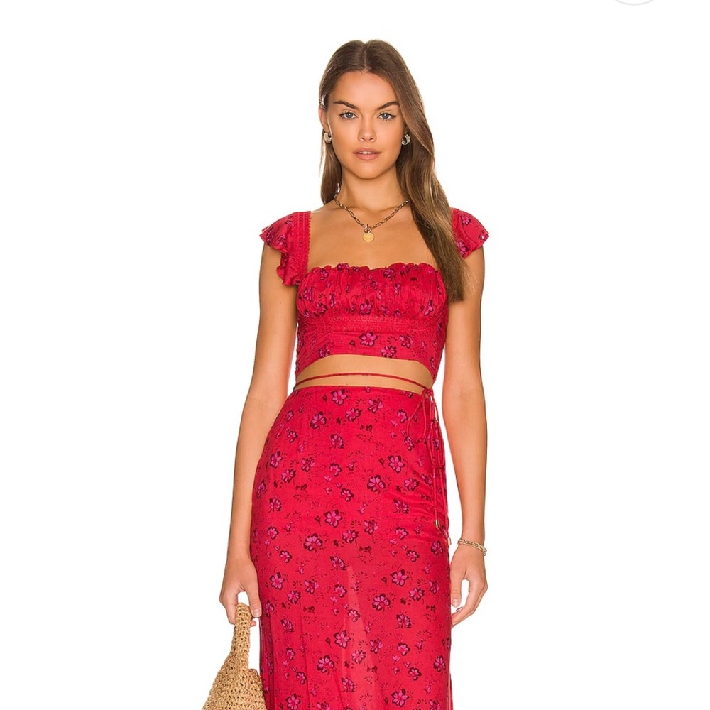 Free People Bijou Set in cherry combo
